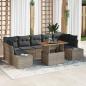 Preview: ARDEBO.de - 8-teiliges Garten Sofa Set mit Kissen Grau Poly Rattan