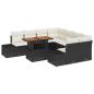 Preview: ARDEBO.de - 9-teiliges Garten Sofa Set mit Kissen Schwarz Poly Rattan
