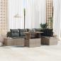 Preview: ARDEBO.de - Garten-Sofa-Set 6 stk. Grau Poly Rattan