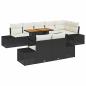 Preview: 9-teiliges Garten Sofa Set mit Kissen Schwarz Poly Rattan