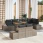 Preview: ARDEBO.de - Garten-Sofa-Set 9 stk. Grau Poly Rattan