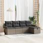 Preview: ARDEBO.de - 5-teiliges Garten Sofa Set mit Kissen Grau Poly Rattan
