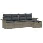 Preview: 5-teiliges Garten Sofa Set mit Kissen Grau Poly Rattan