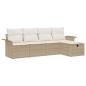 Preview: 5-teiliges Garten Sofa Set mit Kissen Beige Poly Rattan