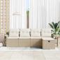 Preview: 5-teiliges Garten Sofa Set mit Kissen Beige Poly Rattan