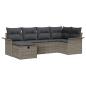 Preview: 6-teiliges Garten Sofa Set mit Kissen Grau Poly Rattan