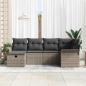 Preview: 6-teiliges Garten Sofa Set mit Kissen Grau Poly Rattan