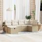 Preview: ARDEBO.de - 6-teiliges Garten Sofa Set mit Kissen Beige Poly Rattan