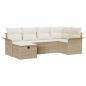 Preview: 6-teiliges Garten Sofa Set mit Kissen Beige Poly Rattan