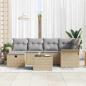 Preview: 7-teiliges Garten Sofa Set mit Kissen Beige Rattan