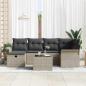 Preview: 7-teiliges Garten Sofa Set mit Kissen Hellgrau Poly Rattan