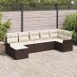Preview: ARDEBO.de - 7-teiliges Garten-Sofa-Set mit Kissen Braun Poly Rattan