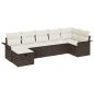 Preview: 7-teiliges Garten-Sofa-Set mit Kissen Braun Poly Rattan