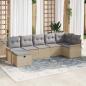 Preview: ARDEBO.de - 7-teiliges Garten Sofa Set mit Kissen Beige Poly Rattan