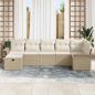Preview: 7-teiliges Garten Sofa Set mit Kissen Beige Poly Rattan
