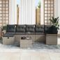 Preview: ARDEBO.de - 8-teiliges Garten Sofaset mit Kissen Grau Poly-Rattan