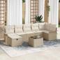 Preview: ARDEBO.de - 8-teiliges Garten-Sofaset mit Kissen Beige Poly-Rattan