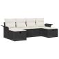 Preview: 6-teiliges Garten-Sofa-Set mit Kissen Schwarzes Poly-Rattan