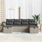 Preview: 6-teiliges Garten Sofa Set mit Kissen Hellgrau Poly Rattan