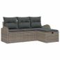 Preview: 4-teiliges Garten Sofa Set mit Kissen Grau Poly Rattan