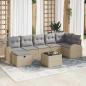Preview: ARDEBO.de - 8-teiliges Garten-Sofa-Set mit Kissen Beige Poly-Rattan
