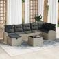 Preview: ARDEBO.de - 8-teiliges Garten-Sofa-Set mit Kissen, hellgrau, Poly-Rattan