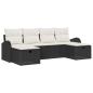 Preview: 6-teiliges Garten Sofa Set mit Kissen Schwarz Poly-Rattan