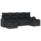 Preview: Sofa Set mit Kissen mit Speicher 6 pcs Schwarz Poly-Rattan