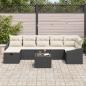 Preview: 8-teiliges Garten Sofa Set mit Kissen Schwarz Poly Rattan