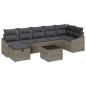 Preview: 8-teiliges Garten-Sofa-Set mit Kissen Grau Poly-Rattan