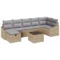 Preview: 8-teiliges Garten-Sofa-Set mit Kissen Beige Poly Rattan