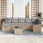 Preview: 8-teiliges Garten-Sofa-Set mit Kissen Beige Poly Rattan