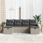 Preview: 6-teiliges Garten Sofa Set mit Kissen Hellgrau Poly Rattan