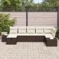 Preview: 7-teiliges Garten Sofa Set mit Kissen Braun Poly Rattan