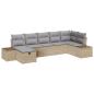 Preview: 7-teiliges Garten-Sofa Set mit Kissen Beige Poly-Rattan
