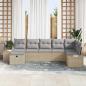 Preview: 7-teiliges Garten-Sofa Set mit Kissen Beige Poly-Rattan