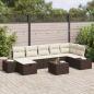 Preview: ARDEBO.de - 8-teiliges Garten-Sofa-Set mit Kissen Braun Poly-Rattan