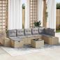 Preview: ARDEBO.de - 8-teiliges Garten-Sofa-Set mit Kissen Beige Poly Rattan