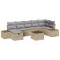 Preview: 8-teiliges Garten-Sofa-Set mit Kissen Beige Poly Rattan