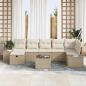 Preview: ARDEBO.de - 8-teiliges Garten Sofaset mit Kissen Beige Poly Rattan