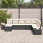 Preview: 8-teiliges Garten-Sofa-Set mit Kissen Schwarz Poly Rattan