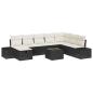 Preview: 9-teiliges Garten Sofa Set mit Kissen Schwarz Poly-Rattan