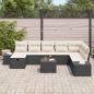 Preview: 9-teiliges Garten Sofa Set mit Kissen Schwarz Poly-Rattan