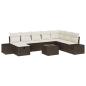 Preview: 9-teiliges Garten-Sofa-Set mit Kissen in Braun aus Poly-Rattan