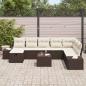 Preview: 9-teiliges Garten-Sofa-Set mit Kissen in Braun aus Poly-Rattan