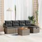Preview: ARDEBO.de - 6-teiliges Garten Sofaset mit Kissen Grau Poly Rattan
