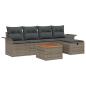 Preview: 6-teiliges Garten Sofaset mit Kissen Grau Poly Rattan