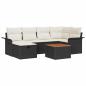 Preview: 7-teiliges Garten-Sofa-Set mit Kissen Schwarz Poly-Rattan