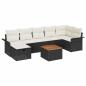 Preview: 8-teiliges Garten Sofa Set mit Kissen Schwarz Poly Rattan
