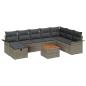 Preview: ARDEBO.de - 9-teiliges Garten-Sofa-Set mit Kissen Grau Poly-Rattan